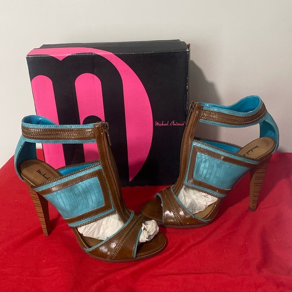Michael Antonio Justice Sandal Brown/Turquoise, Size 10 - Picture 8 of 8